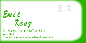 emil kesz business card